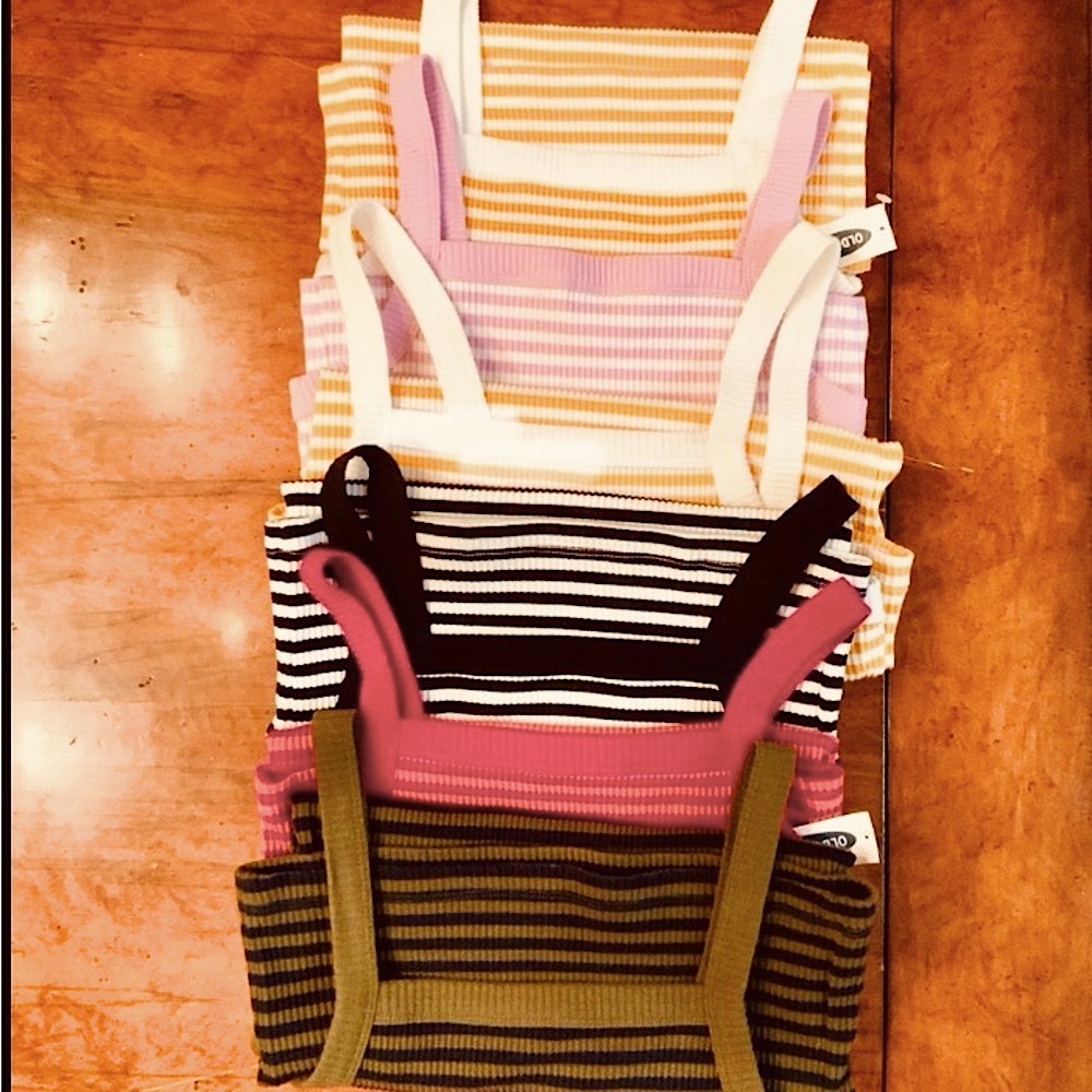 NWTS** 5 Different Colored Old Navy Striped Ribbed Knit Tank Tops!